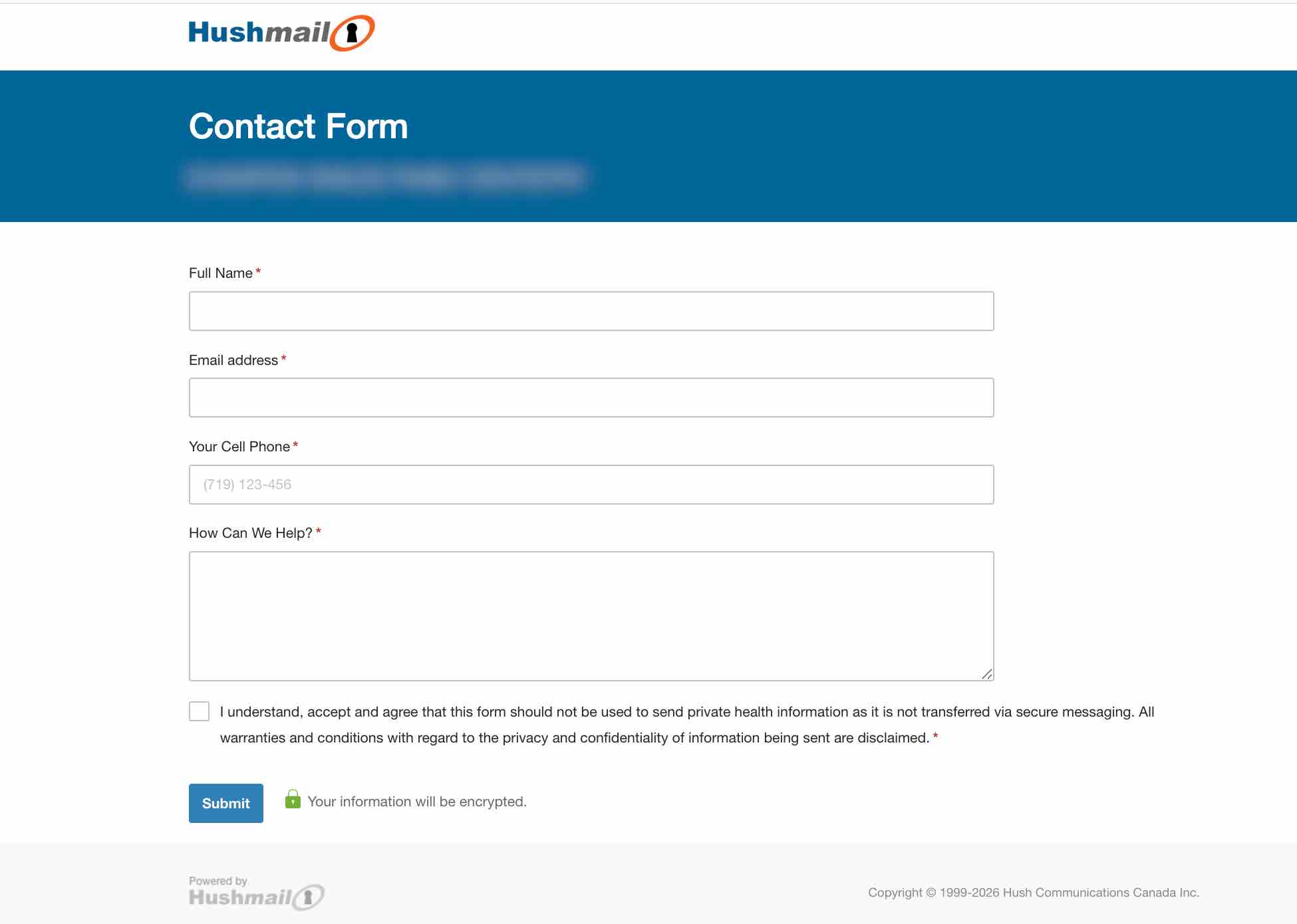 HIPAA-compliant website forms